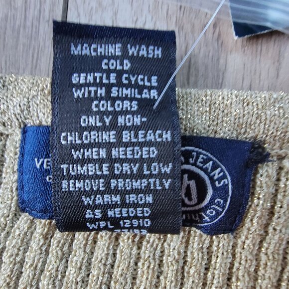 Venezia Jeans Womens Gold Ribbed Cardigan Sweater Size 22/24 NWT - Picture 7 of 13